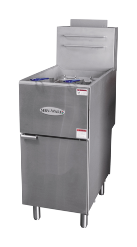 Serv-Ware SGF-40N Fryer, Gas, Floor Model, Full Pot