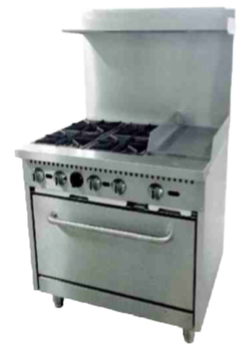 Serv-Ware SGR-4B-12G Range, 36" Restaurant, Gas