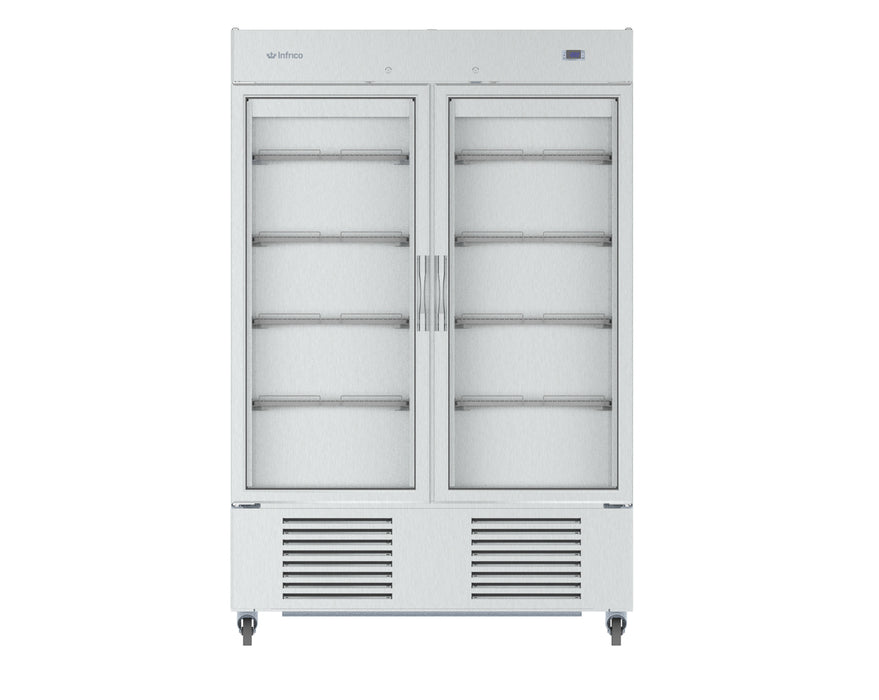 Infrico USA IRR-AN49CR Reach-In Refrigerator Double Glass Doors, Bottom Mounted Refrigerator
