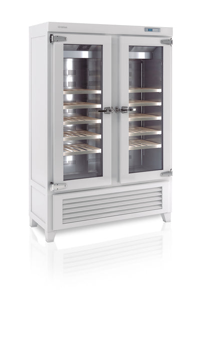 Infrico USA IMD-EVV49R2G Retro Reach-In Refrigerator, 2 Sections, Glass Doors