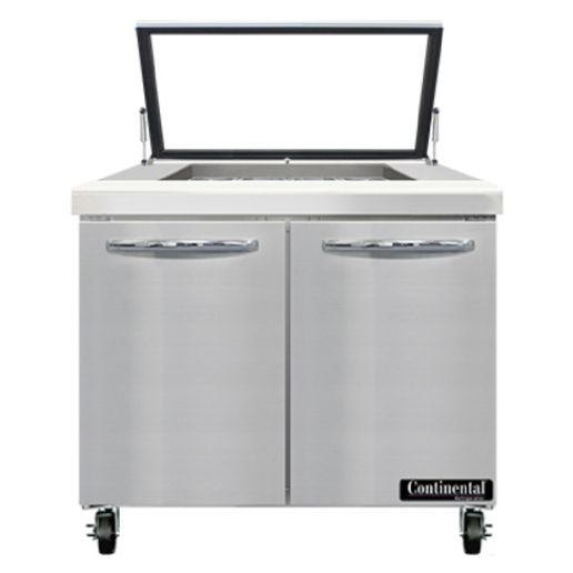 Continental Refrigerator SW36N12M-HGL Sandwich Unit with Mighty Top