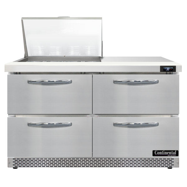 Continental Refrigerator SW48N12M-FB-D Front Breathing Sandwich Unit with Mighty Top
