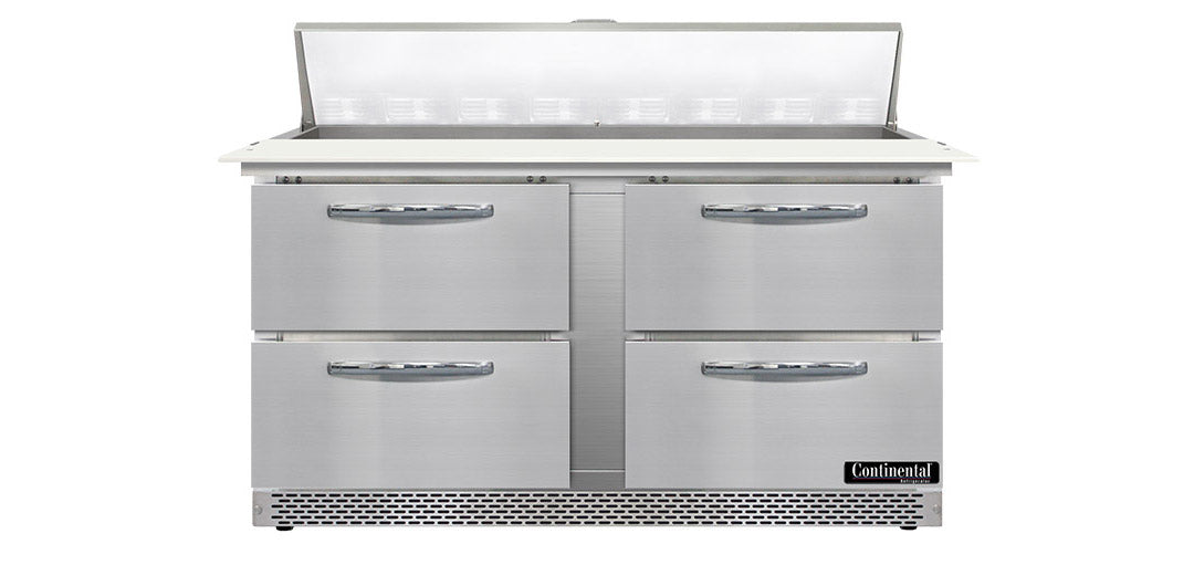Continental Refrigerator SW60N16C-FB-D Front Breathing Sandwich Unit with Cutting Top