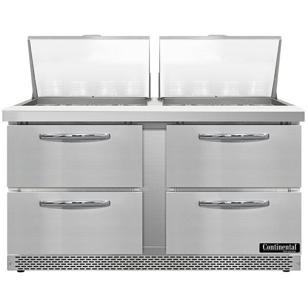 Continental Refrigerator SW60N24M-FB-D Front Breathing Sandwich Unit with Mighty Top