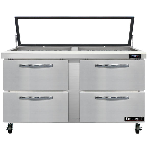 Continental Refrigerator SW60N24M-HGL-D Sandwich Unit with Mighty Top