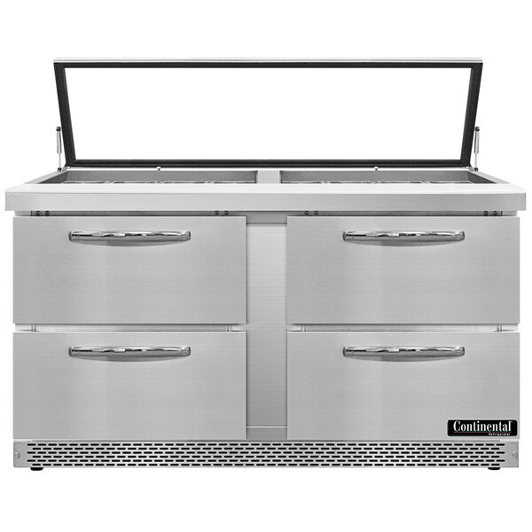 Continental Refrigerator SW60N24M-HGL-FB-D Front Breathing Sandwich Unit with Mighty Top