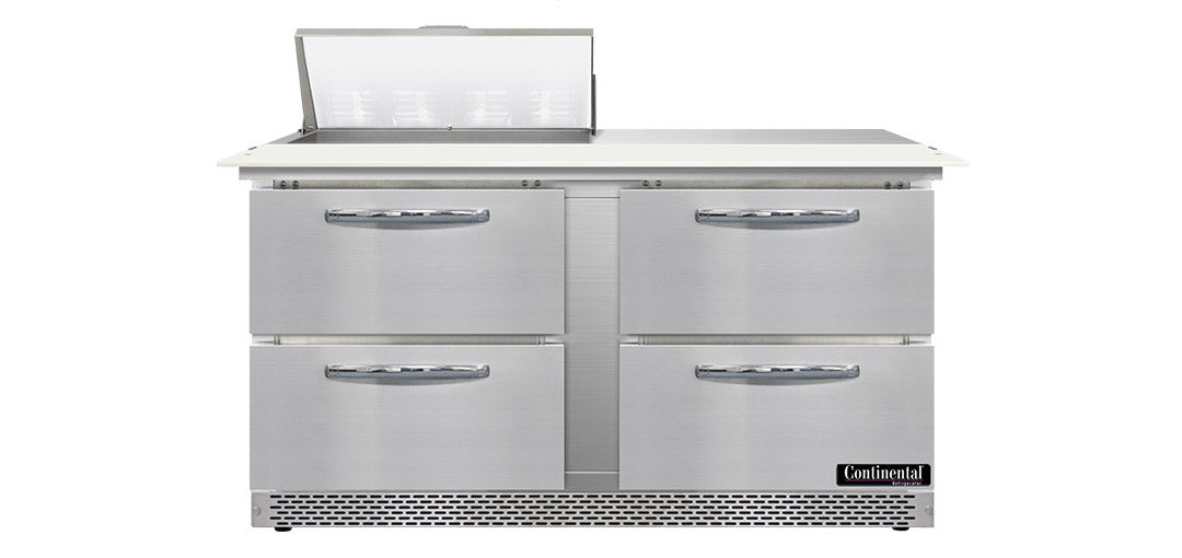 Continental Refrigerator SW60N8C-FB-D Front Breathing Sandwich Unit with Cutting Top
