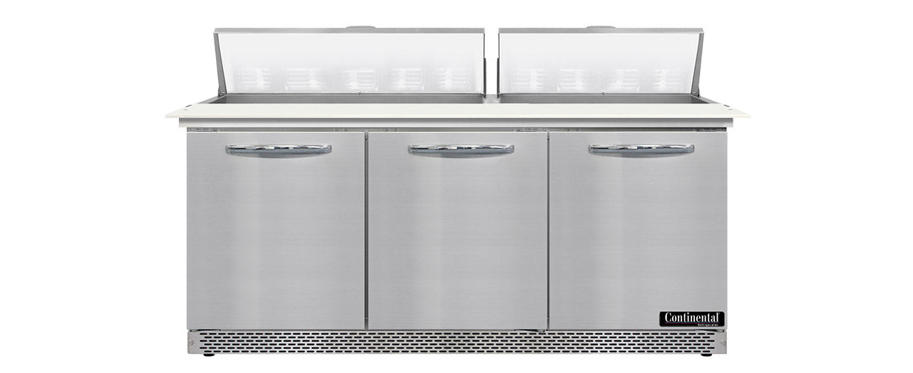 Continental Refrigerator SW72N18C-FB Front Breathing Sandwich Unit with Cutting Top