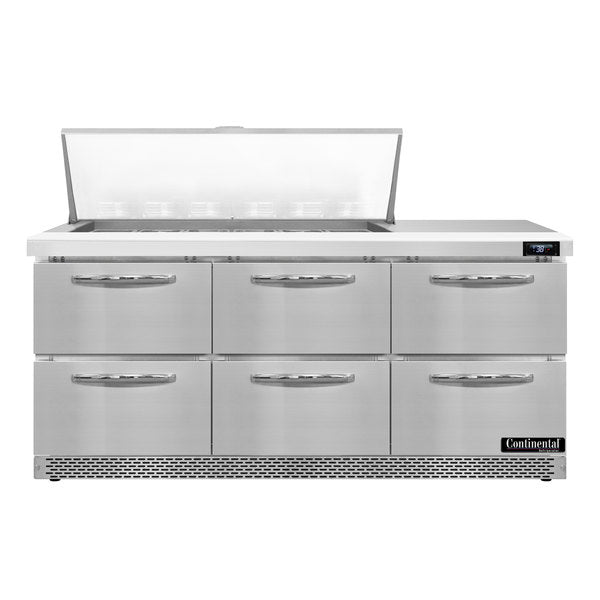 Continental Refrigerator SW72N18M-FB-D Front Breathing Sandwich Unit with Mighty Top