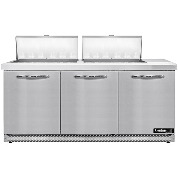 Continental Refrigerator SW72N24M-FB Front Breathing Sandwich Unit with Mighty Top
