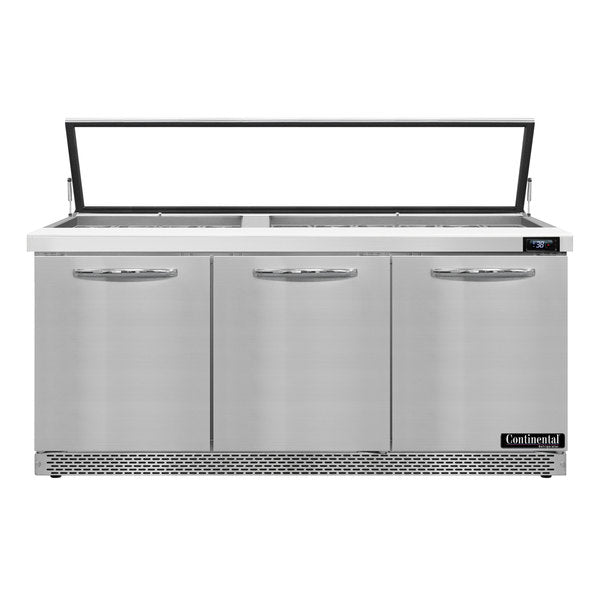 Continental Refrigerator SW72N30M-HGL-FB Front Breathing Sandwich Unit with Mighty Top