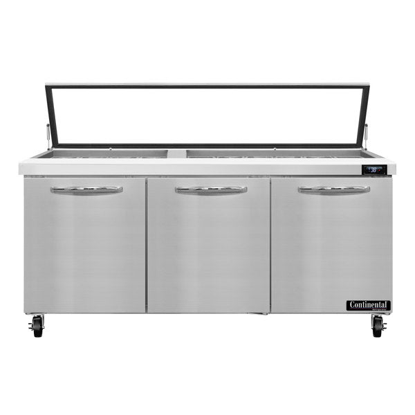 Continental Refrigerator SW72N30M-HGL Sandwich Unit with Mighty Top