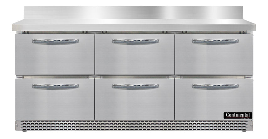 Continental Refrigerator SW72NBS-FB-D Work Top Front Breather Refrigerator