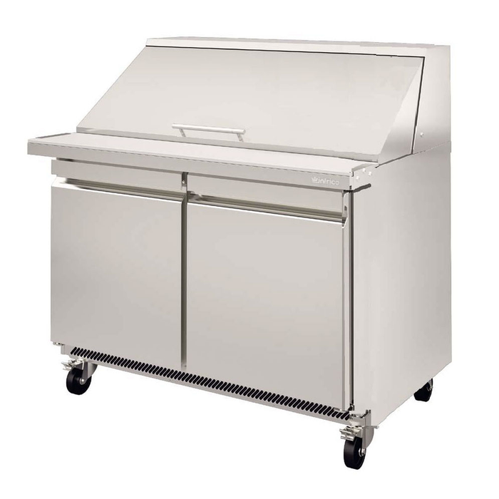 Infrico USA IRT-UC48PMT Two Sections, Solid Doors, Sandwich Prep Table Megatop