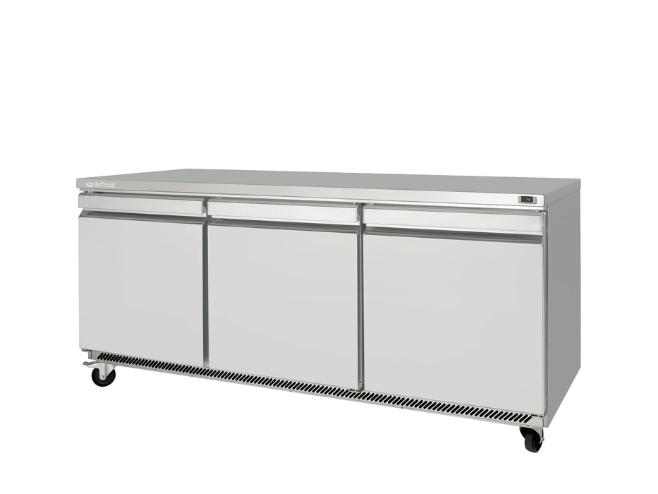 Infrico USA IUC-UC72R Three Sections, Solid Doors, Undercounter Refrigerator