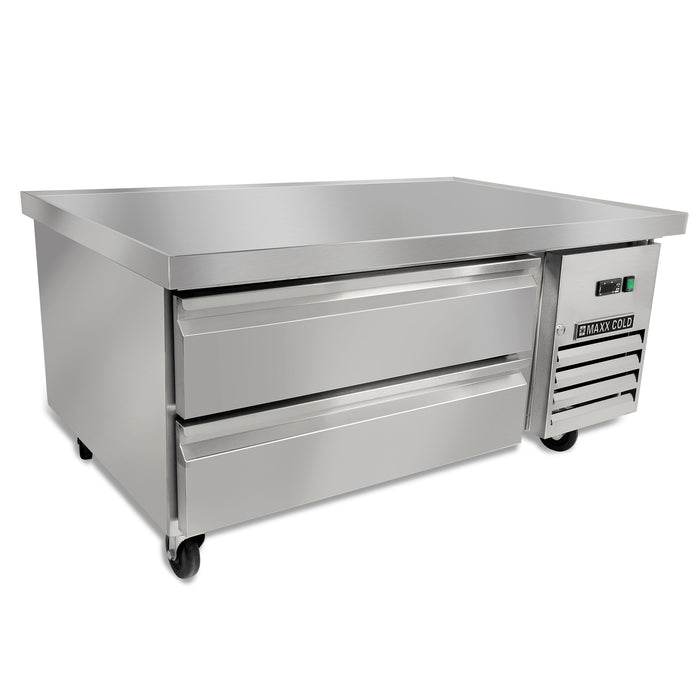 Maxx Cold Two-Drawer Refrigerated Chef Base, 50"W, 6.5 cu. ft. Storage Capacity, in Stainless Steel (MXCB48HC)