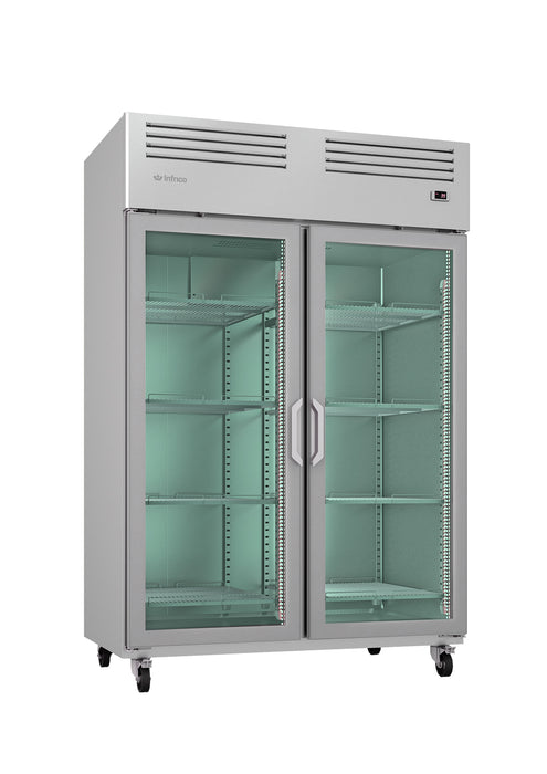 Infrico USA IRR-AGB49CR Reach-In Refrigerator Double Glass Doors, Top Mounted Refrigerator