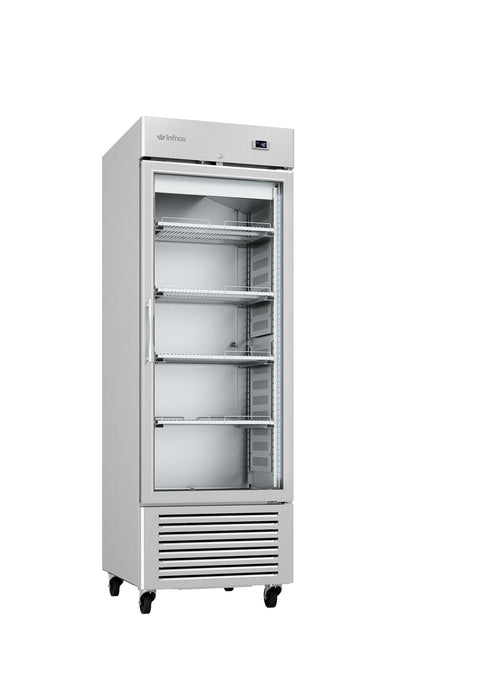 Infrico USA IRR-AN23CR Reach-In Refrigerator Single Glass Door, Bottom Mounted Refrigerator