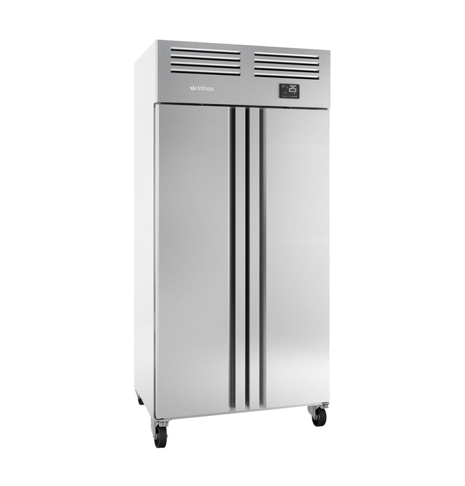 Infrico USA IRR-AGN602BT  Double Solid Door, Top Mounted Freezer, Slim Line