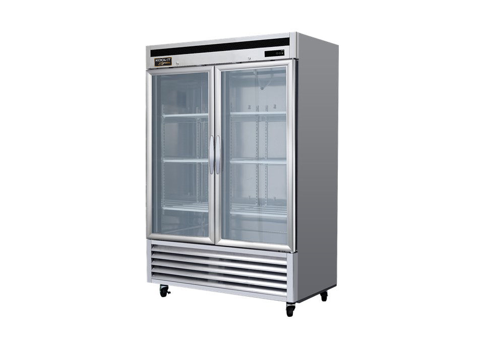 Kool-It - Signature KBSR-2G Upright Bottom Mount Refrigerator with glass door