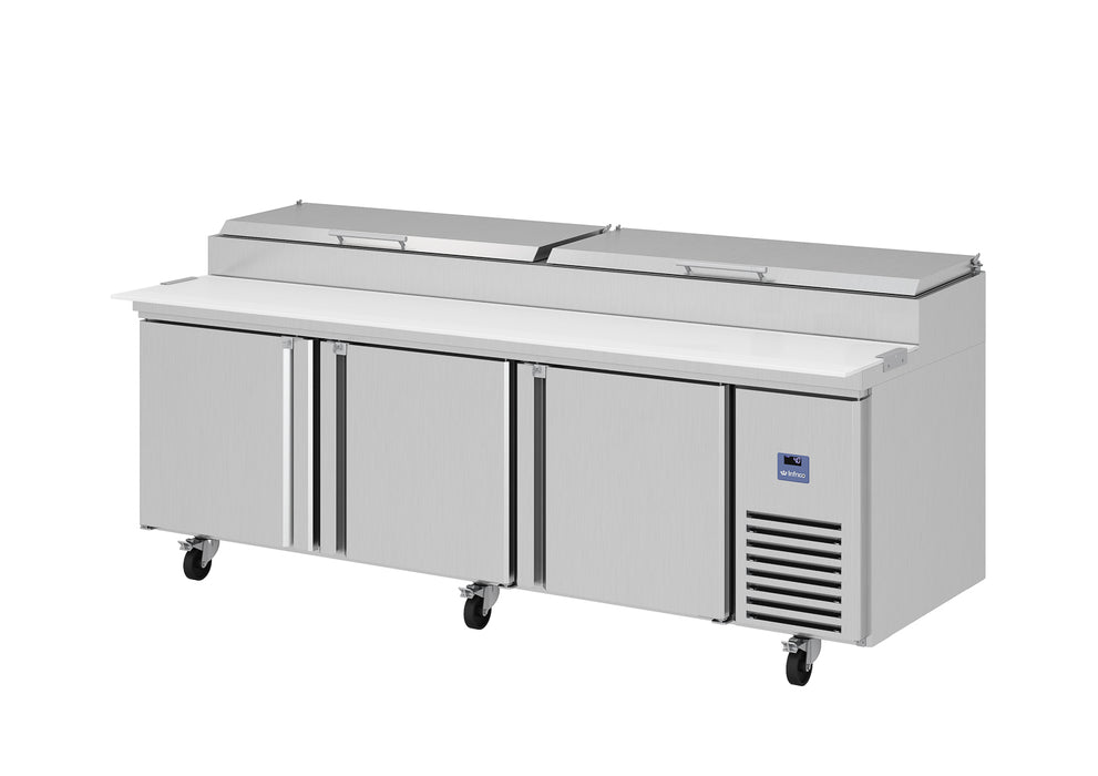 Infrico USA IRT-MR93EN  Pizza Prep Table, Three Sections, Solid Doors