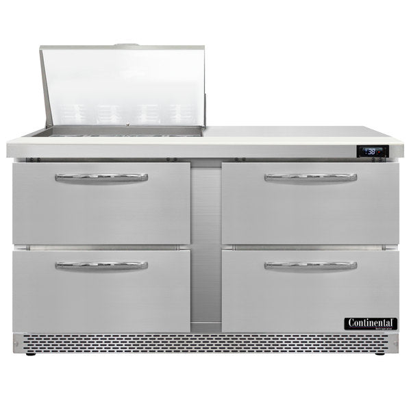 Continental Refrigerator SW60N12M-FB-D Front Breathing Sandwich Unit with Mighty Top