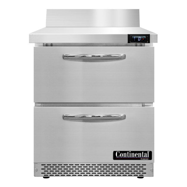 Continental Refrigerator SWF27NBS-FB-D Work Top Front Breather Freezer with 5 1/2" Backsplash