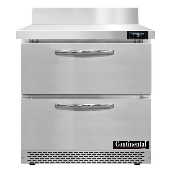 Continental Refrigerator SWF32NBS-FB-D Work Top Front Breather Freezer with 5 1/2" Backsplash