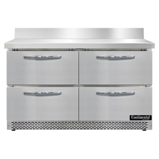 Continental Refrigerator SWF48NBS-FB-D Work Top Front Breather Freezer with 5 1/2" Backsplash