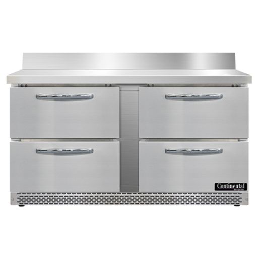 Continental Refrigerator SWF60NBS-FB-D Work Top Front Breather Freezer with 5 1/2" Backsplash