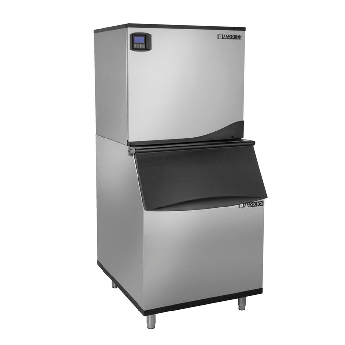 Maxx Ice Intelligent Series Modular Ice Machine, 30"W, 1000 lbs, and Storage Bin, 30"W, 580 lbs, in Stainless Steel (MIM1000N-B580)