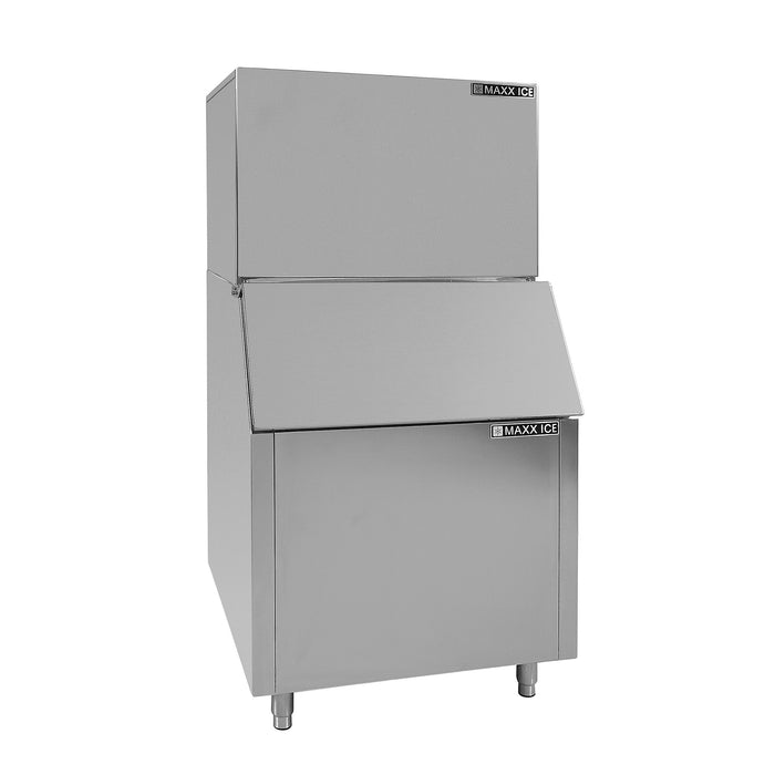 Maxx Ice Modular Ice Machine, 30"W, 602 lbs, and Storage Bin, 30"W, 400 lbs, in Stainless Steel (MIM600B)