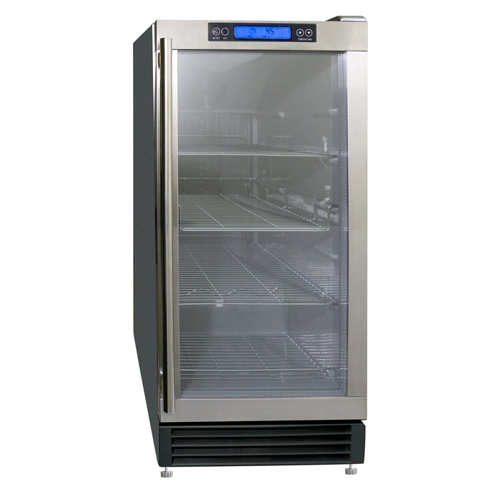 Maxx Ice Indoor Glass Door Beverage Center, Stainless Steel Handle with Black Exterior and 3 Cubic Feet of Storage Capacity