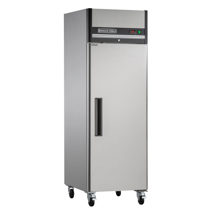 Maxx Cold Single Door Reach-In Freezer, Top Mount, 26.8"W, 23 cu. ft. Storage Capacity, Energy Star Rated, in Stainless Steel (MXCF-23FDHC)