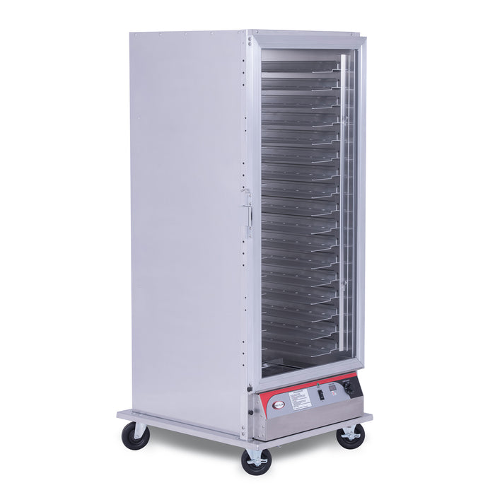 BevLes Full Size Insulated PICA Proofing Cabinet, 230V, Left Hand Hinge, Dutch Doors, in Silver (PICA70-32INS-A-4L2)