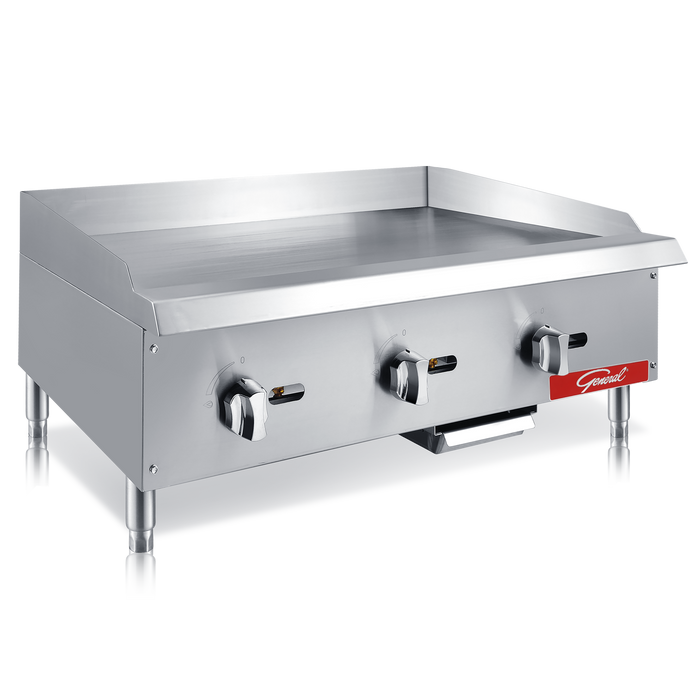 General Foodservice Countertop Gas Griddle, 90,000 BTU's, 36", in Stainless Steel (GCMG-36LP)