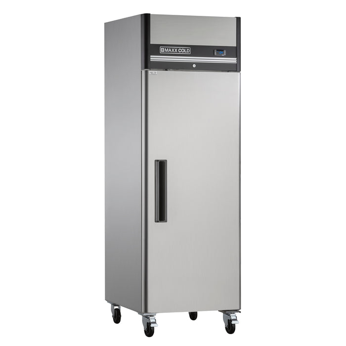 Maxx Cold Single Door Reach-In Freezer, Top Mount, 25.2"W, 19 cu. ft. Storage Capacity, in Stainless Steel (MXCF-19FDHC)