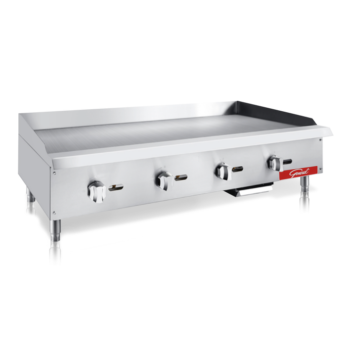 General Foodservice Countertop Gas Griddle, 4 Burners, 120,000 BTU's, 48", in Stainless Steel (GCMG-48NG)