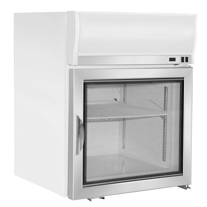 Maxx Cold Merchandiser Freezer, Countertop, 22.4"W, 2.1 cu. ft. Storage Capacity, in White (MXM1-2.5FHC)